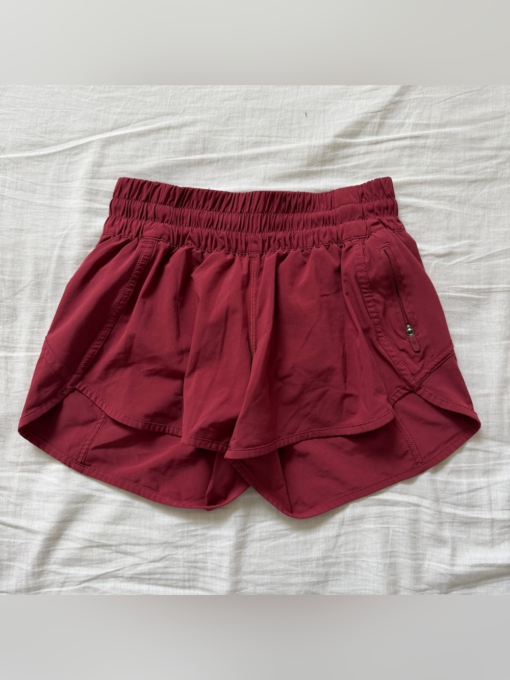 lululemon athletica Women's Maroon Layered Running Shorts